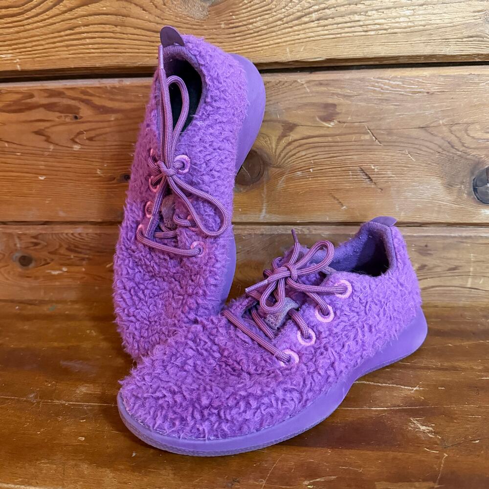 Allbirds Wool Runners Up Faux Sherpa Fuzzy Purple Lace Up Sneakers youth 3